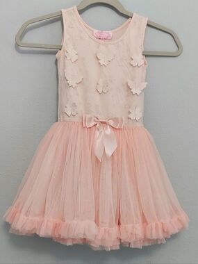 Popatu Pink Ballerina Butterfly Tulle Dress Girls 5/6